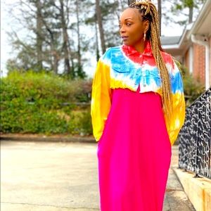 Tye Dye Cropped Distressed Jacket